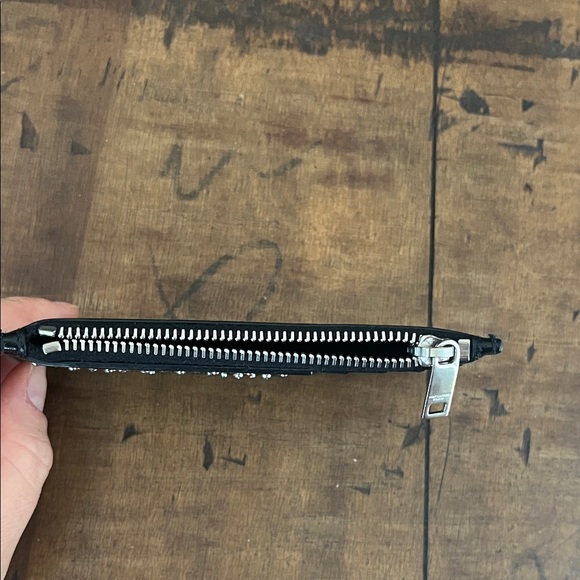 Saint Laurent Black Leather Card Holder with Silver Accents - Picture 8 of 10